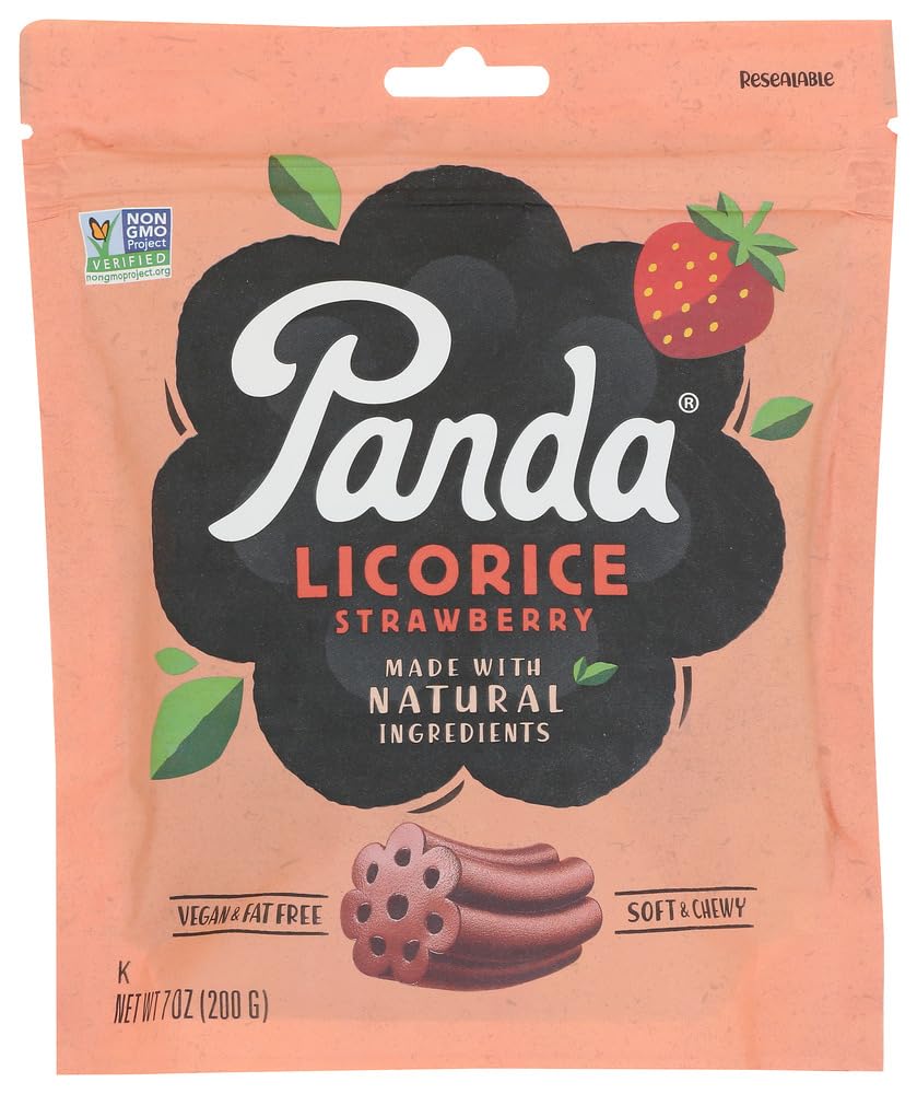 Product image of Panda All Natural Licorice Chews Strawberry Flavor 7 oz 7 oz Pack of 2